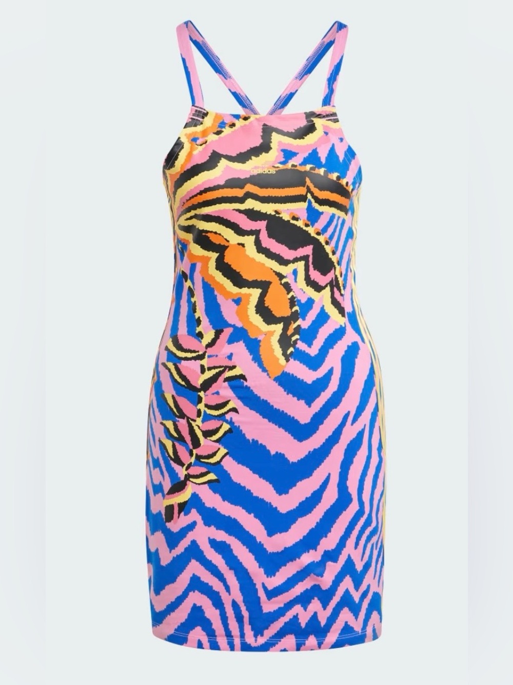Adidas X FARM Rio 3-Stripes Mini Dress